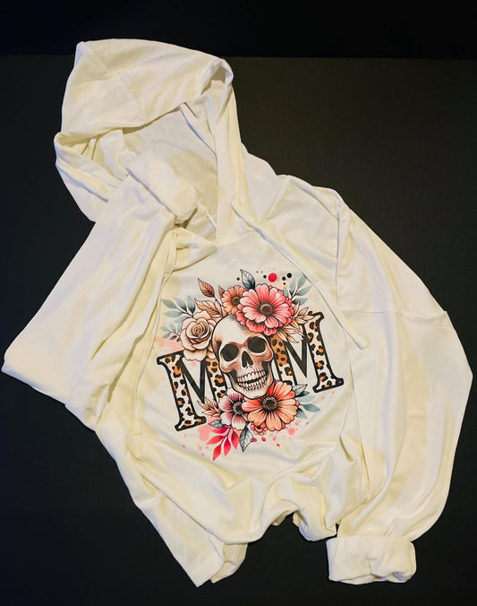 skull roses mom hooded shirt