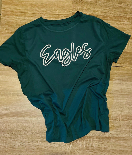 eagles cursive outline shirt