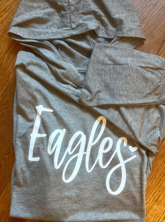 eagles cursive heart